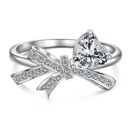 "TWINKLE BOW" SILVER RING