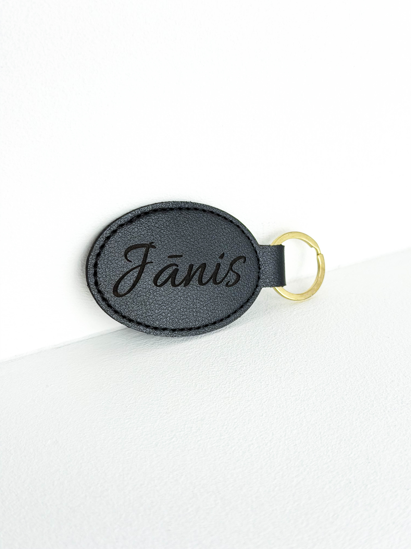 Leather Keychain With Name Engraving