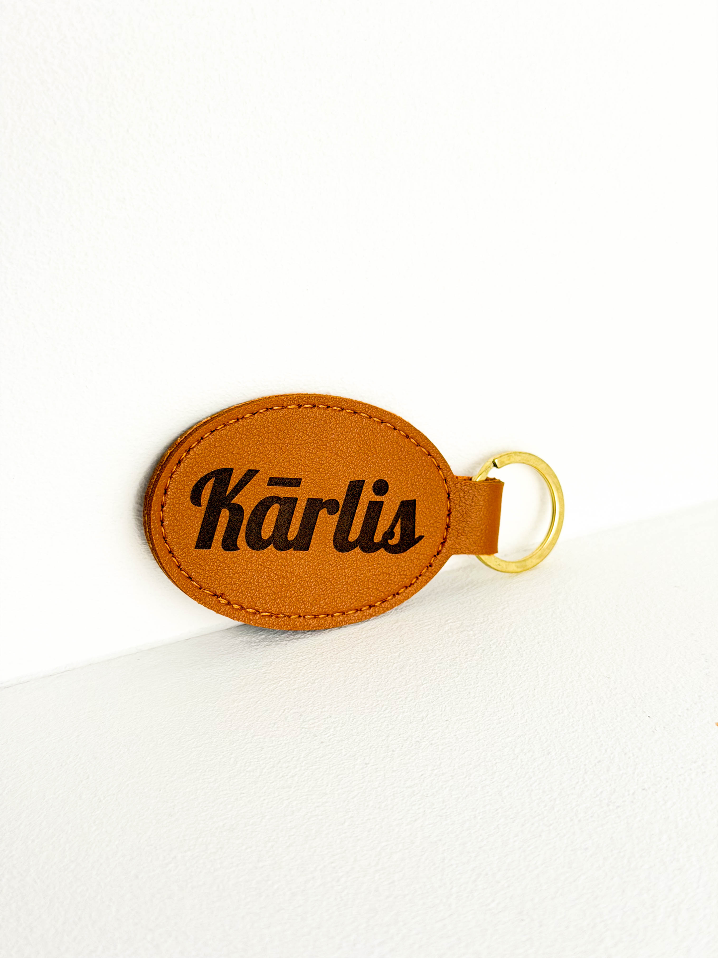 Leather Keychain With Name Engraving