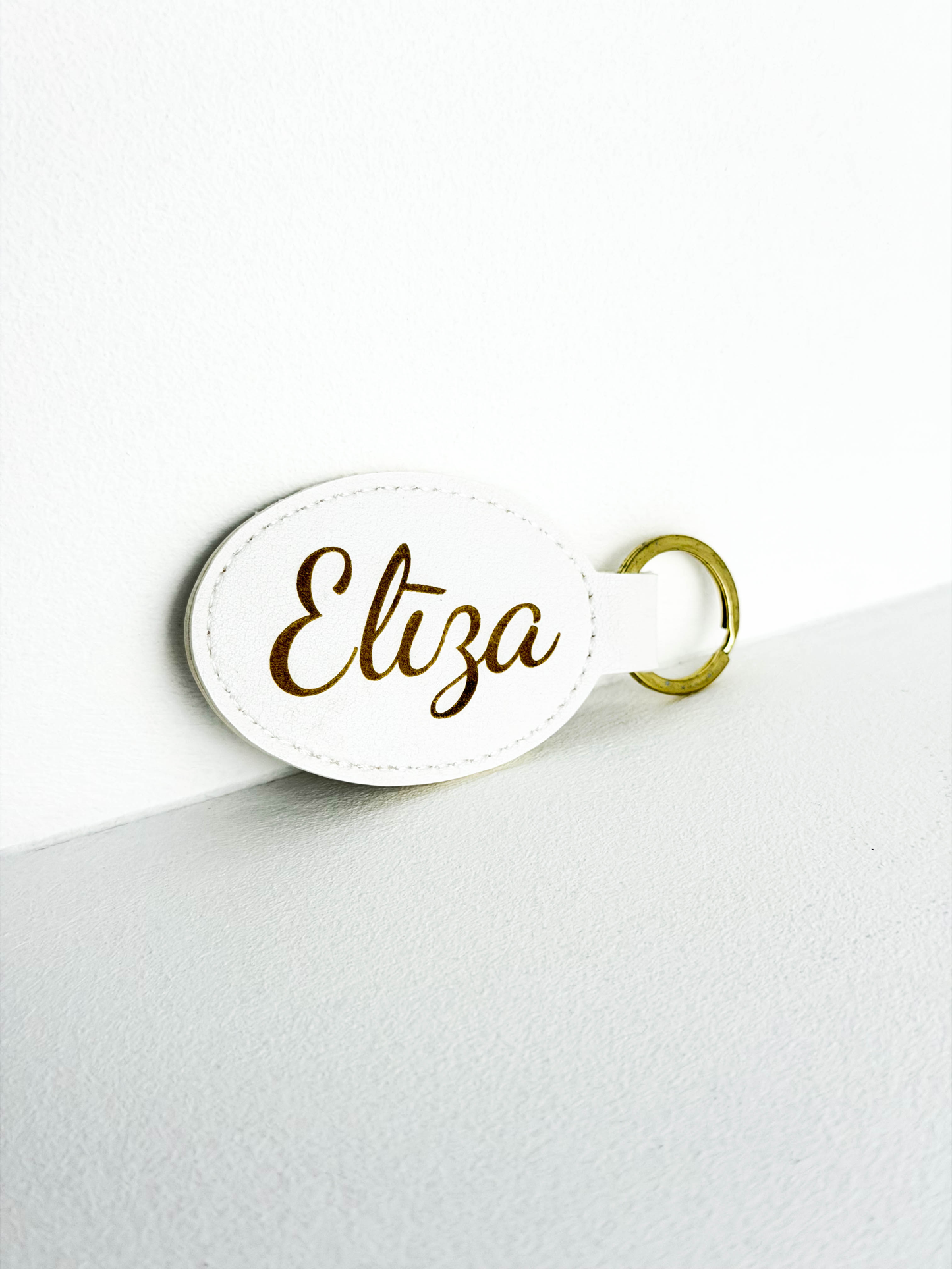 Leather Keychain With Name Engraving