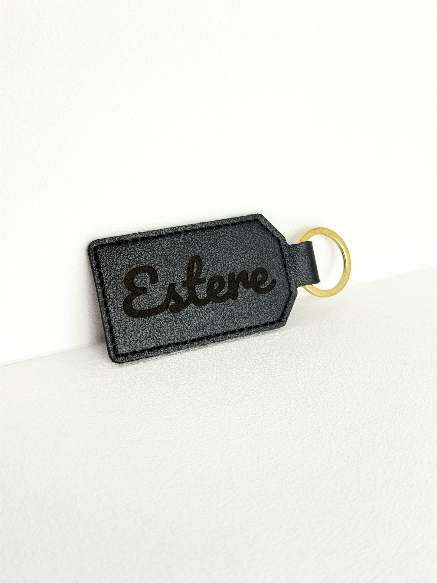 Leather Keychain With Name Engraving