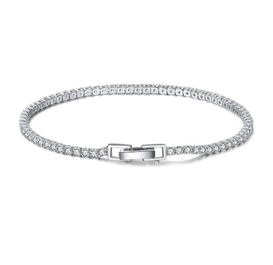 "BLING" STERLING SILVER TENNIS BRACELET