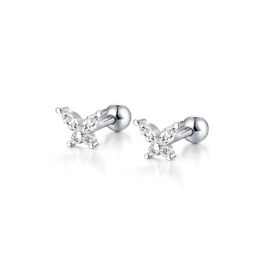 "BUTTERFLY GRACE" STERLING SILVER STUD EARRINGS