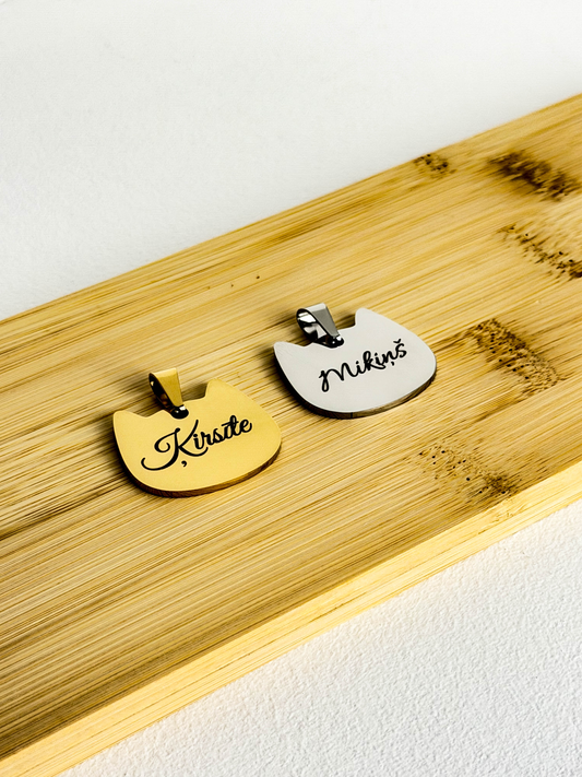 Cat Pendant With Name Engraving