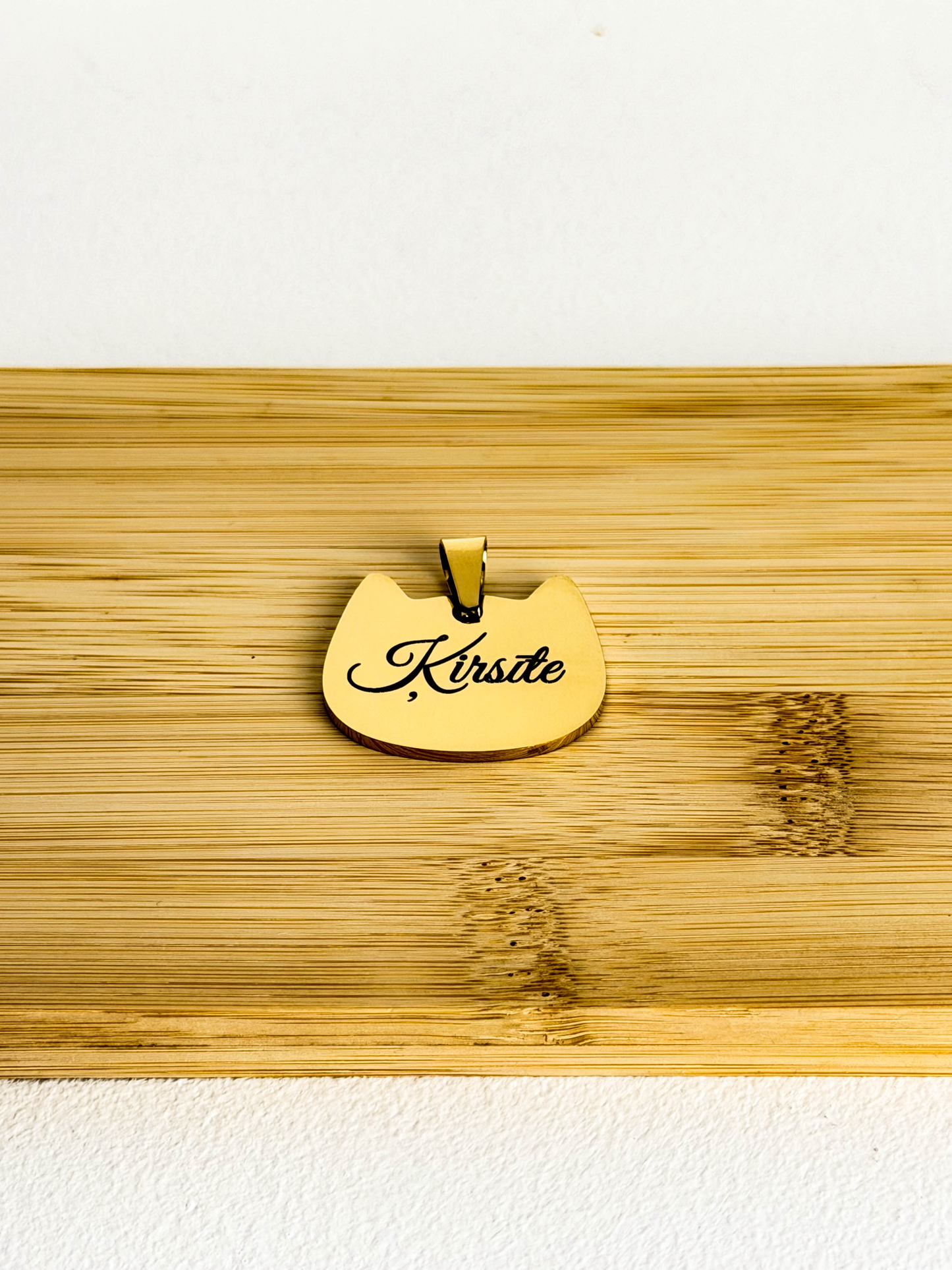 Cat Pendant With Name Engraving