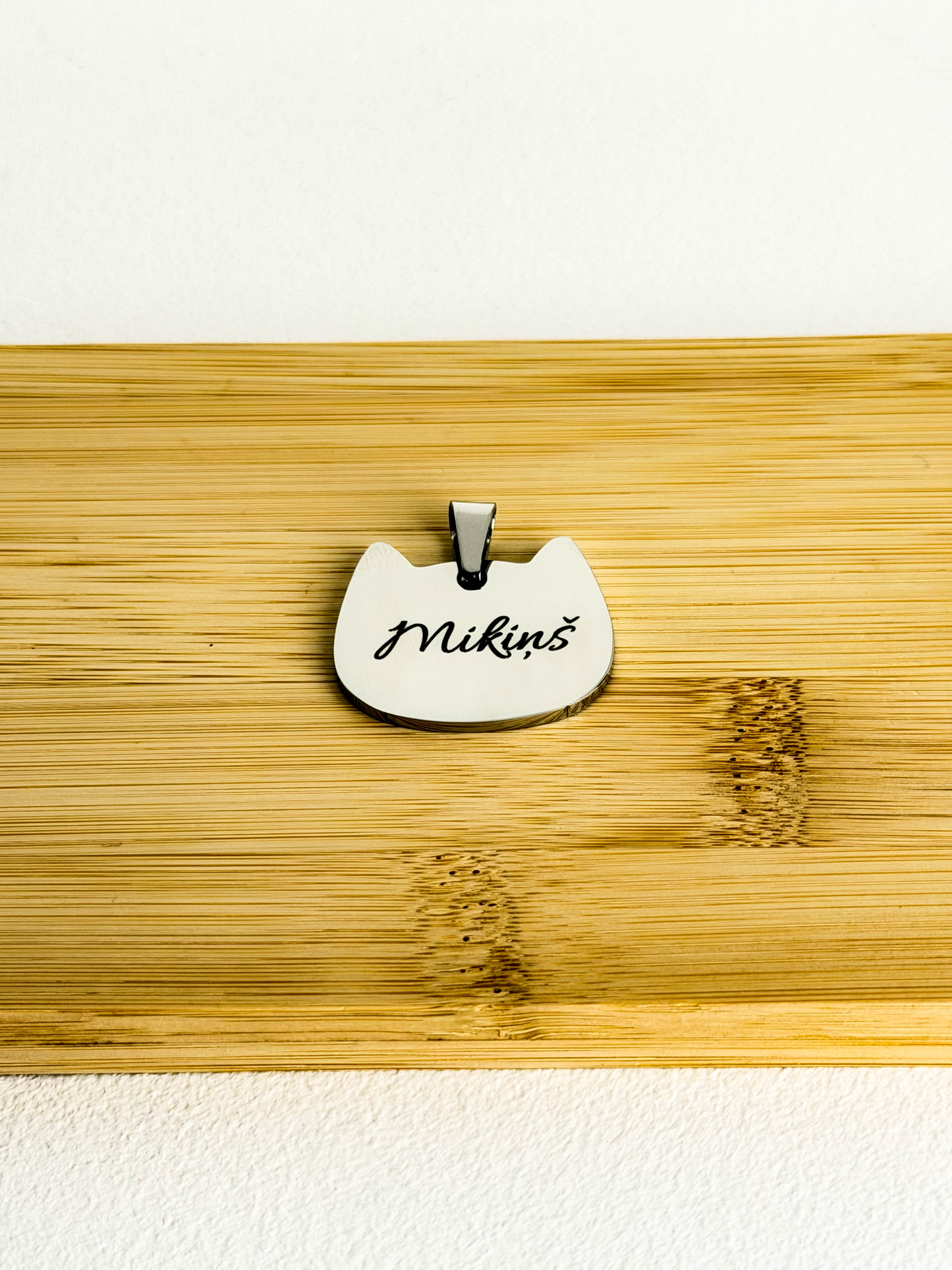 Cat Pendant With Name Engraving